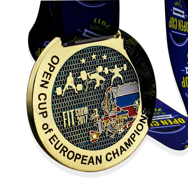 Metal 3D Gold Plated Sports Race Medal